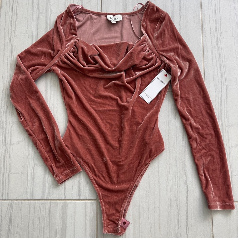 Stretch velvet bodysuit